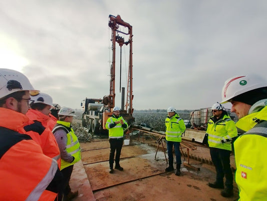Workers preparing for site investigation